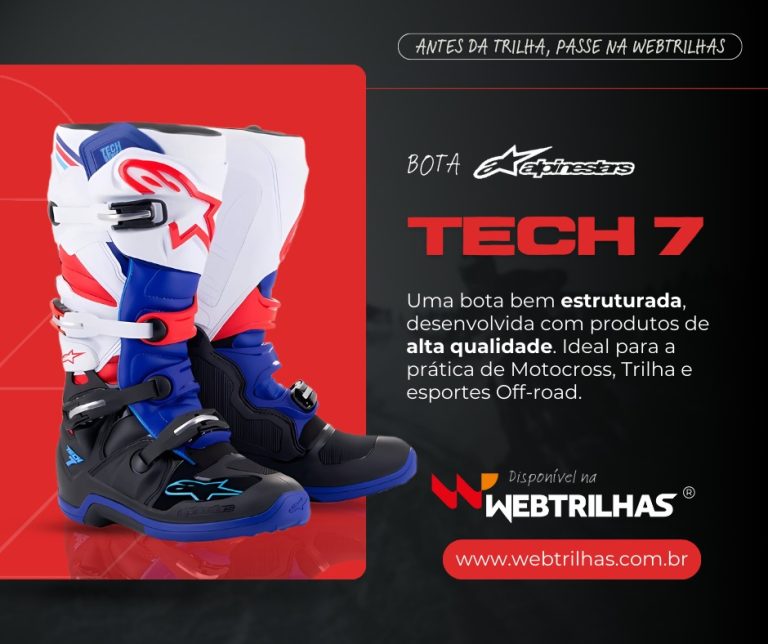 Destaque da semana Web Trilhas: Bota Alpinestars Tech 7 | CLIQUE E ADQUIRA O SEU