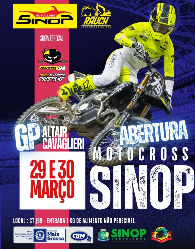 Sinop/MT recebe a abertura do Matogrossense de Motocross nos dias 29 e 30 de março