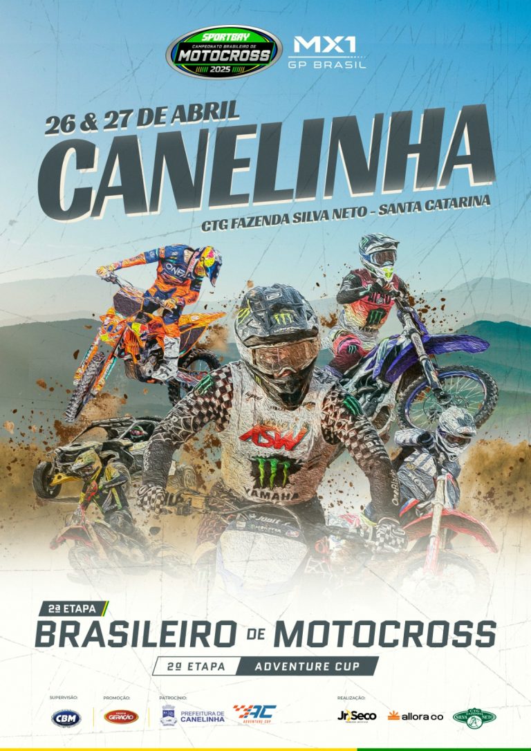Canelinha/SC recebe a 2ª etapa do Brasileiro de Motocross nos dias 26 e 27 de abril, na Fazenda Silva Neto