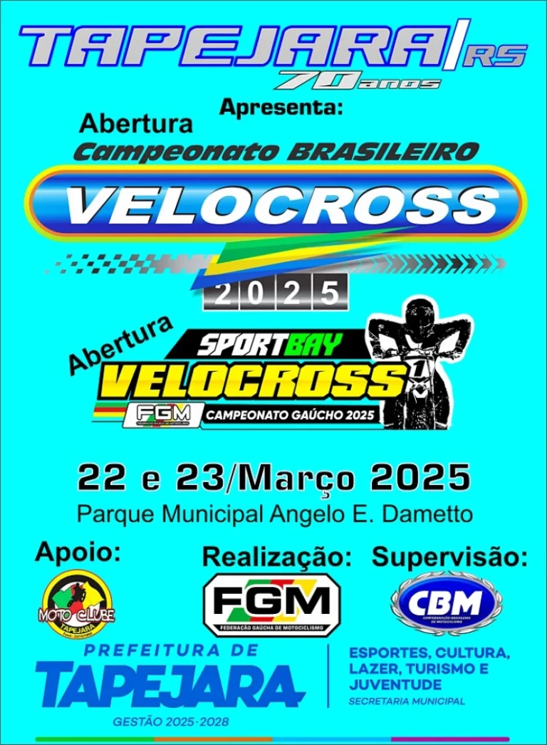 Brasileiro de Velocross abre temporada nos dias 22 e 23 de março, em Tapejara/RS, com a cobertura Show Radical