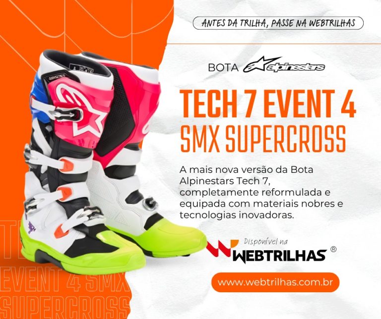 Destaque da semana Web Trilhas: Bota Alpinestars Tech 7 Event 4 SMX Supercross | CLIQUE E ADQUIRA A SUA