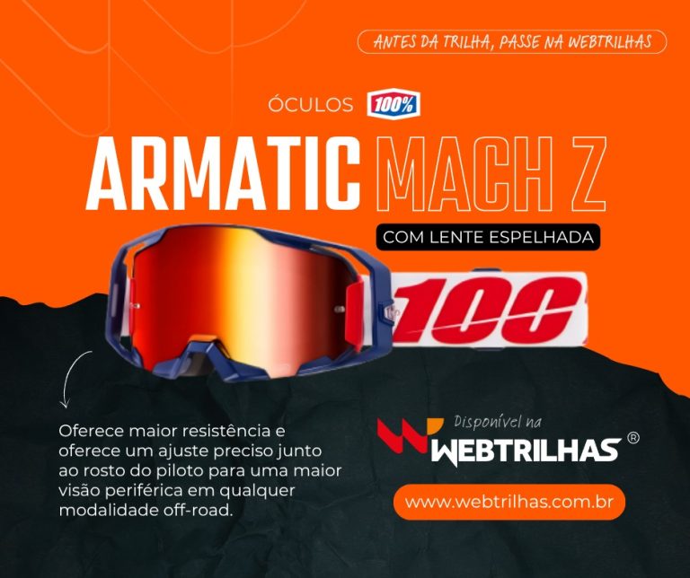 Destaque da semana Web Trilhas: Óculos 100% ARMATIC Mach Z | CLIQUE E ADQUIRA O SEU
