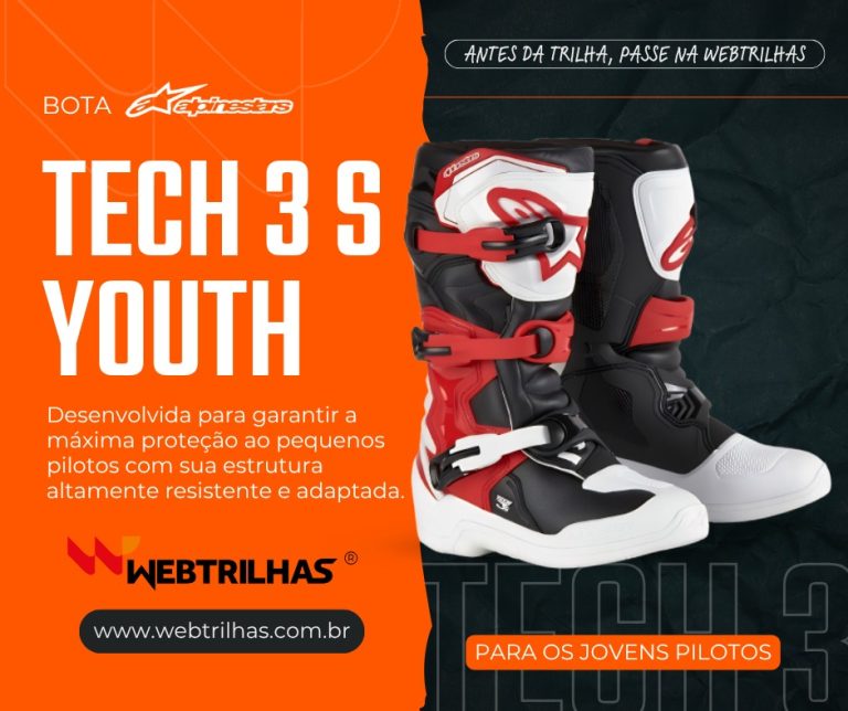 Destaque da semana Web Trilhas: Bota Alpinestars Tech 3S Youth | CLIQUE E ADQUIRA A SUA