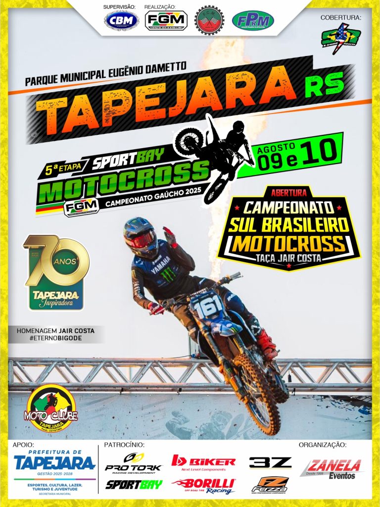 Tapejara recebe a super etapa de abertura do Sul-Brasileiro e 5ª etapa do Gaúcho de Motocross com divulgação do Show Radical