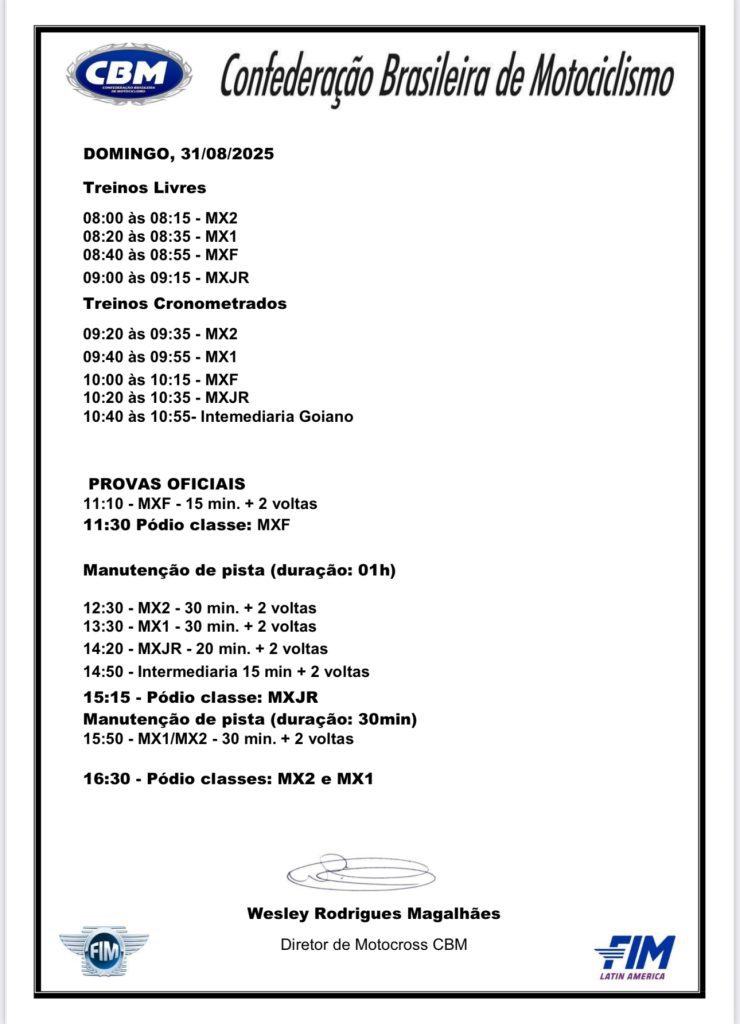 AO VIVO: Acompanhe a transmiss&atilde;o da 8&ordf; etapa do MX1GP Brasil, em Rio Verde/GO | Domingo