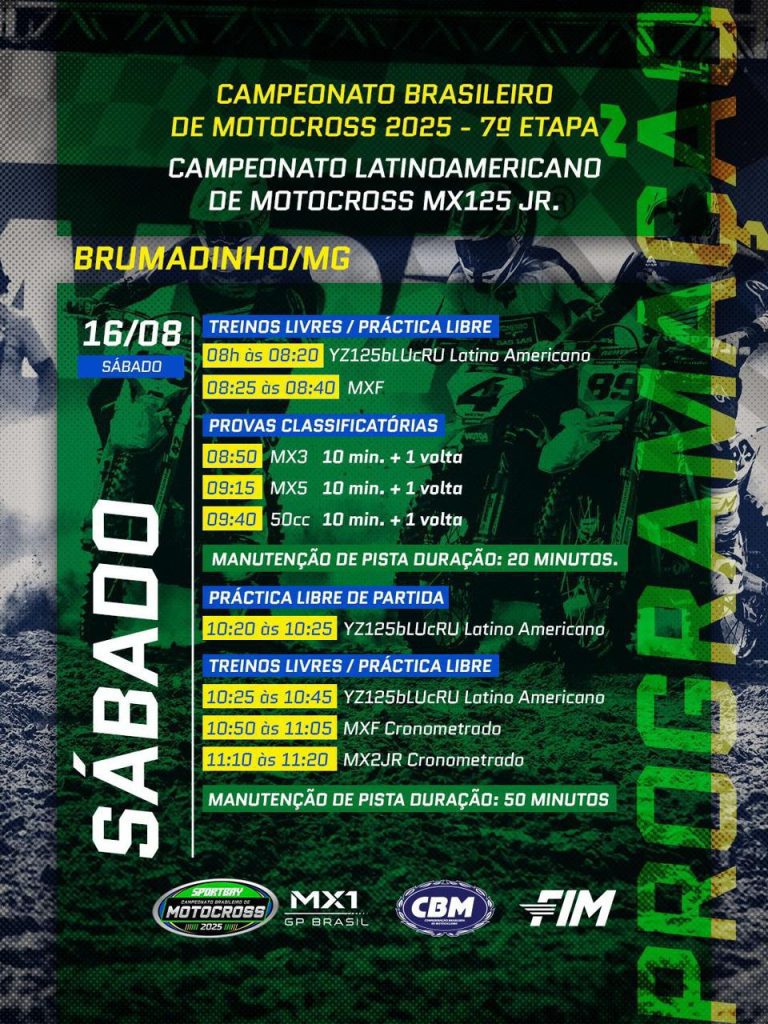 AO VIVO: Acompanhe a transmiss&atilde;o da 7&ordf; etapa do MX1 GP Brasil, em Brumadinho/MG | S&aacute;bado
