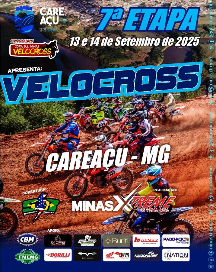 Inscri&ccedil;&otilde;es abertas para a 7&ordf; etapa da Copa Sul Minas de Velocross, nos dias 13 e 14 de setembro, em Carea&ccedil;u/MG