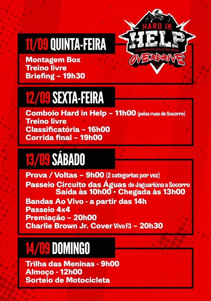 Final do BRHE 2025: Hard In Help Overdrive acontece em Socorro/SP entre 11 e 14 de setembro, com cobertura Show Radical