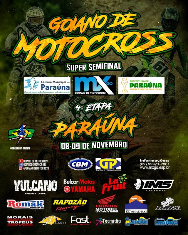 Para&uacute;na/GO recebe a semifinal do Goiano de Motocross nos dias 8 e 9 de novembro, com cobertura Show Radical