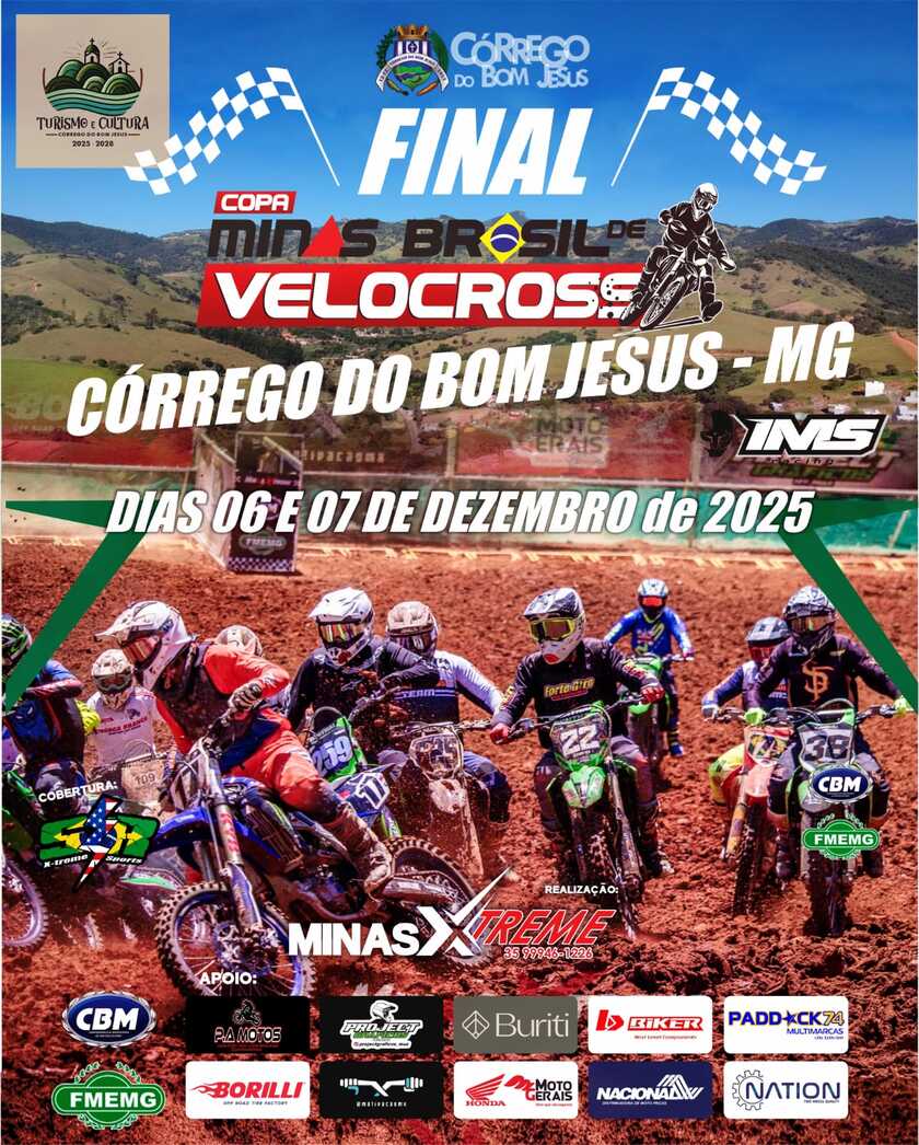 Grande final da Copa Minas Brasil de Velocross acontece nos dias 6 e 7 de dezembro, em C&oacute;rrego do Bom Jesus/MG