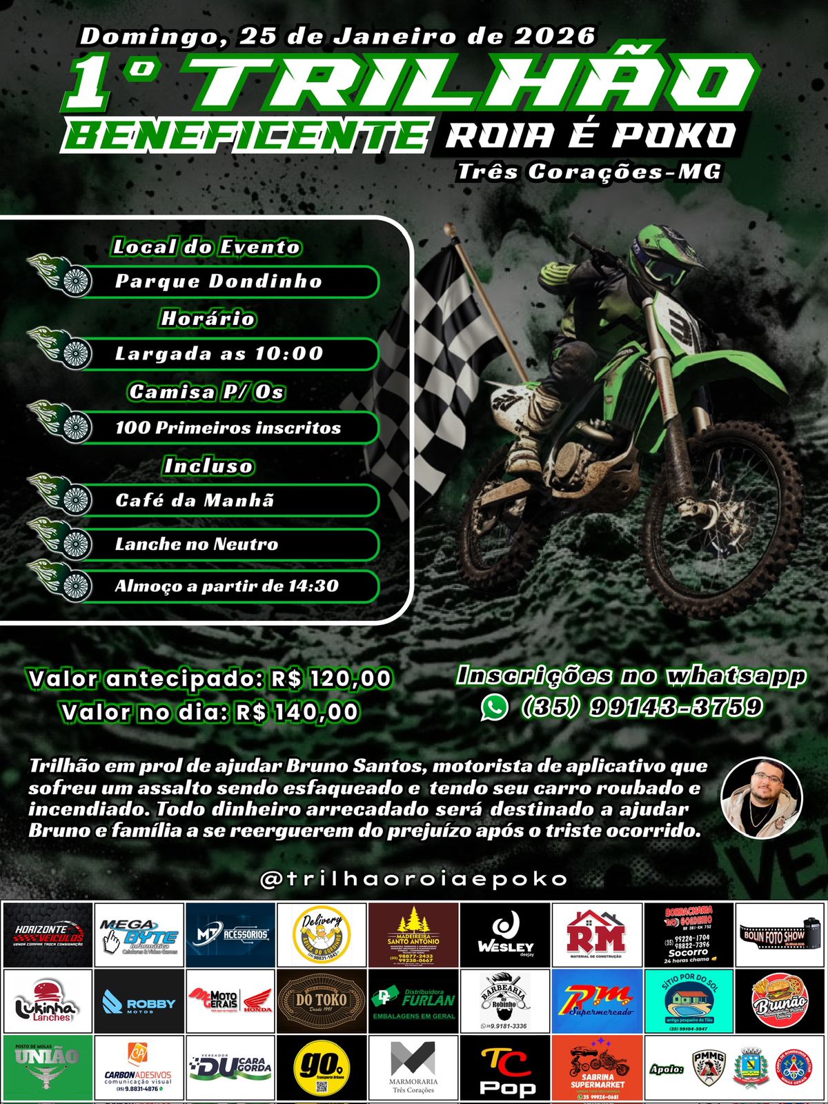 Trilha Beneficente &ldquo;Roia &eacute; Poko&rdquo; acontece no dia 25 de janeiro em Tr&ecirc;s Cora&ccedil;&otilde;es/MG