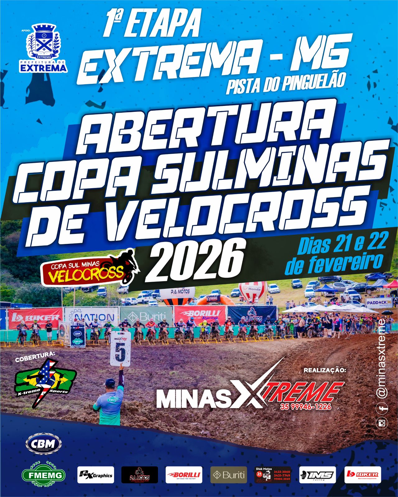 Inscri&ccedil;&otilde;es abertas para abertura Copa Sul Minas de Velocross em Extrema/MG