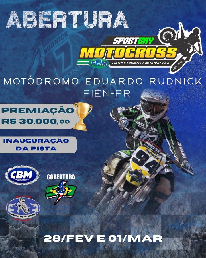 Piên recebe a abertura do Paranaense de Motocross nos dias 28/02 e 01/03, com cobertura Show Radical