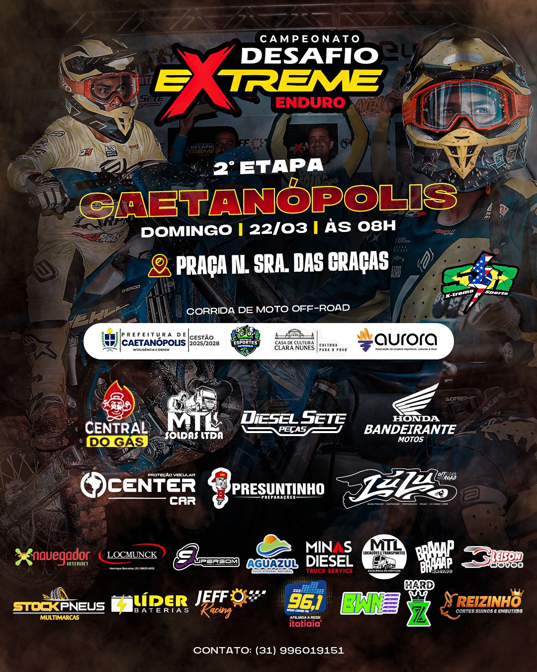 2ª etapa do Desafio Extreme de Enduro acontece no dia 22 de março em Caetanópolis/MG! Inscreva-se