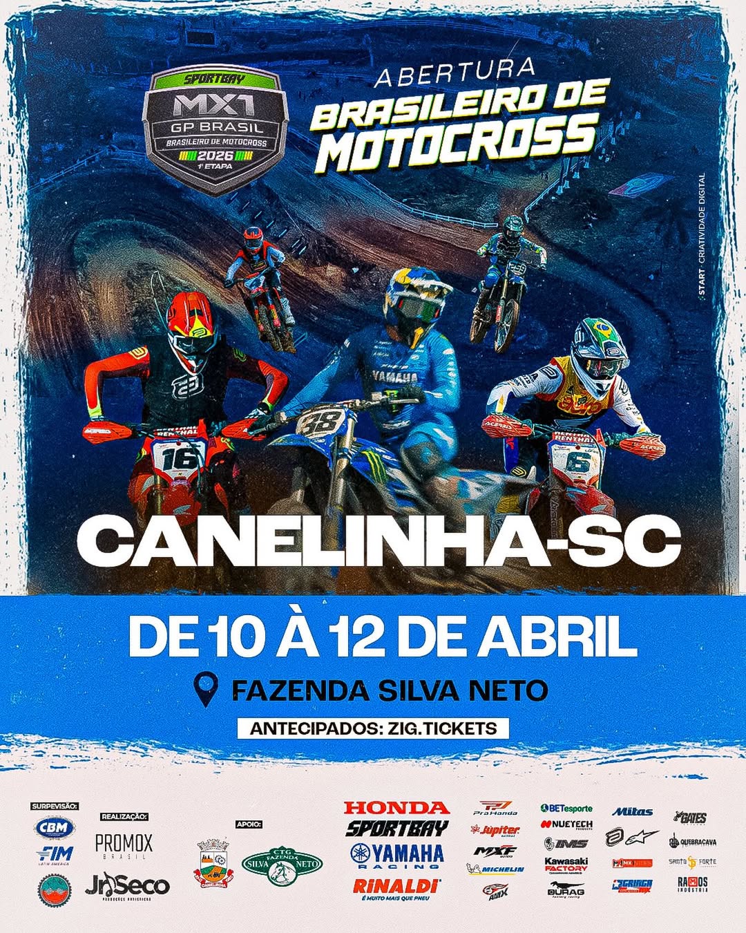 Horários e Programação MX1 GP Brasil 2026 Canelinha/SC