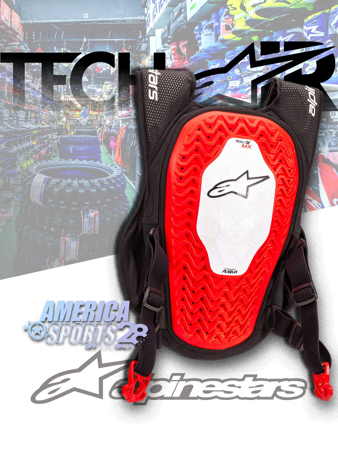Colete Alpinestars Tech Air MX já disponível na America Sports — o primeiro airbag do motocross