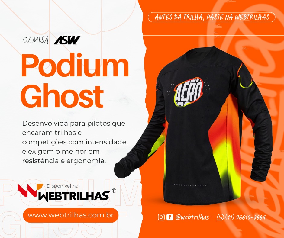 Destaque da semana Web Trilhas: camisa ASW Podium Ghost! Garanta já a sua