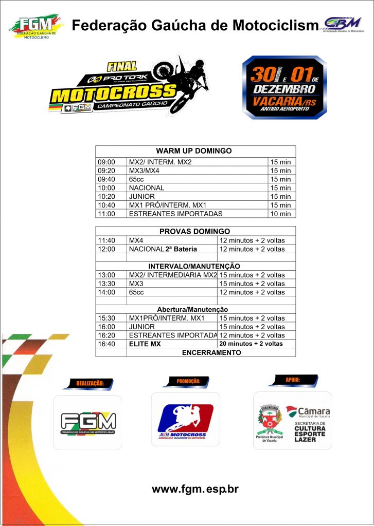 Pro tork Ga&uacute;cho de Motocross desembarca em Vacaria para a grande final