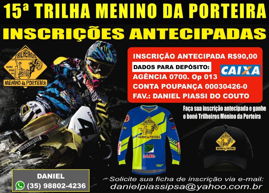 Vem a&iacute; a 15&ordf; Trilha do Menino da Porteira de Ouro Fino MG | 04/08