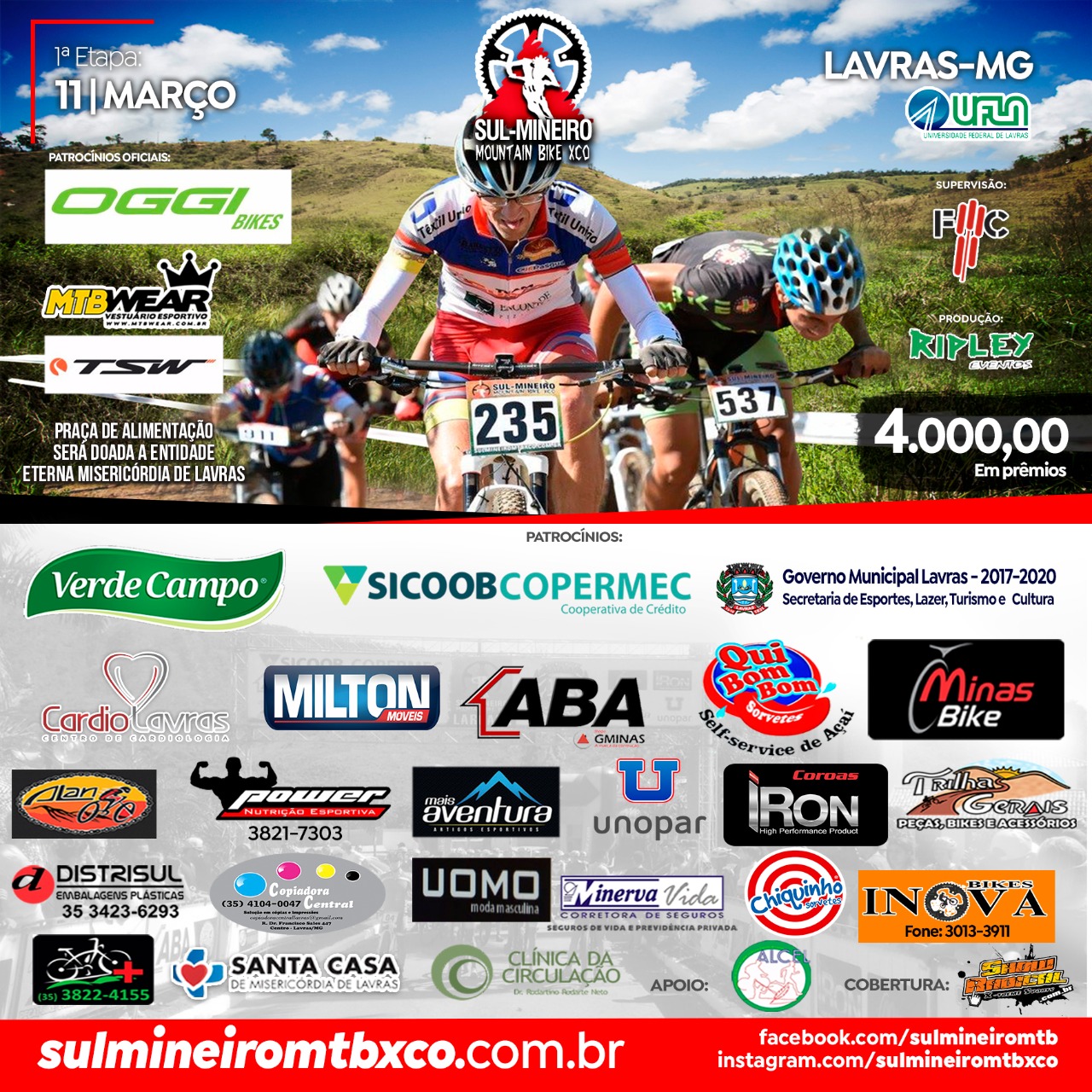 Lavras abre 2018 no Sul Mineiro de Mountain Bike XCO