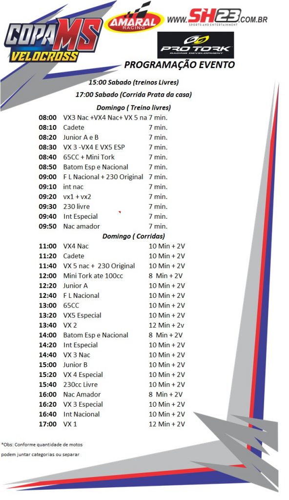 Ang&eacute;lica MS, recebe a 2&ordf; etapa da Copa MS de Velocross dias 18 e 19/05